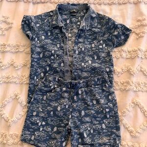 Eddie Bauer Blue Jumpsuit with Digital Camo Pattern